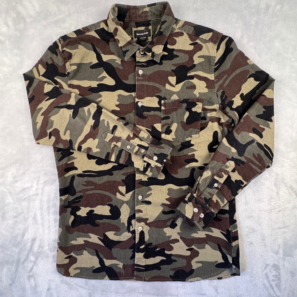 Barney Cools Heritage Long Sleeve Shirt Camo Corduroy Men's 309-CR3 Size Large - Picture 2 of 16